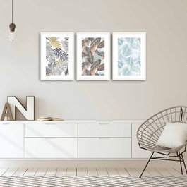 Wallity Cuadro Decorativo Enmarcado en MDF 3 Piezas Multicolor